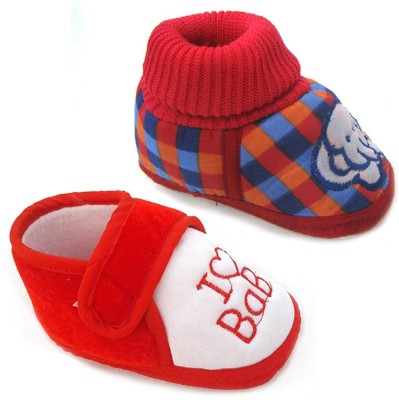 kids choice Booties(Toe to Heel Length - 12 cm, Red)