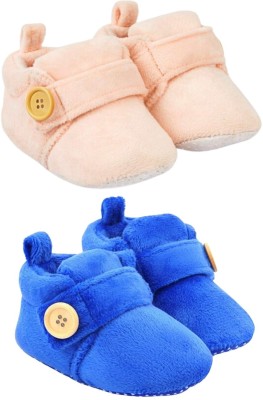 Star Fish Baby Boys & Girls (Pack Of - 02) 3 TO 12 Months Skin Friendly & Soft Comfortable Booties(Toe to Heel Length - 12 cm, Blue)