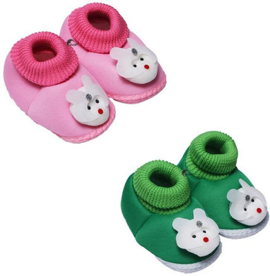 MAGLU Booties(Toe to Heel Length - 11 cm, Pink, Green)