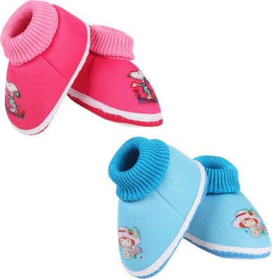 ASHISH TRADERS Booties(Toe to Heel Length - 11 cm, PINK & SKY BLUE)