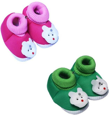 MAGLU Booties(Toe to Heel Length - 11 cm, Pink, Green)