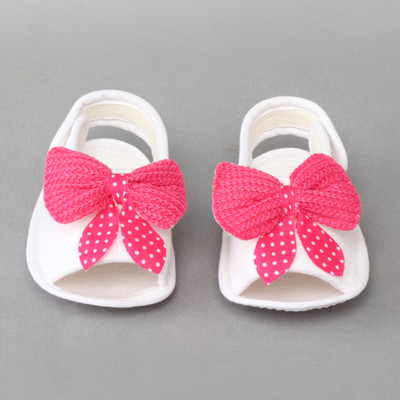 Daizy Daizy sandels with pink bow Booties(Toe to Heel Length - 12 cm, White)