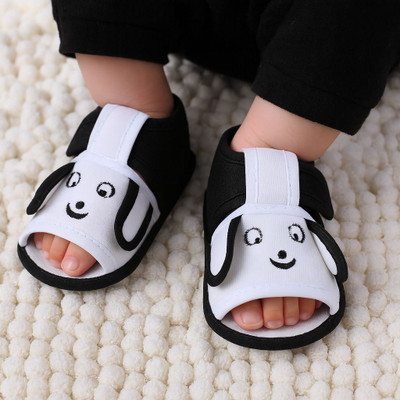 ONFEET Pack of 1 Sandal Booties for 0-9 Months Newborn Baby , Soft Skin-Friendly Baby Booties(Toe to Heel Length - 11 cm, White, Black)