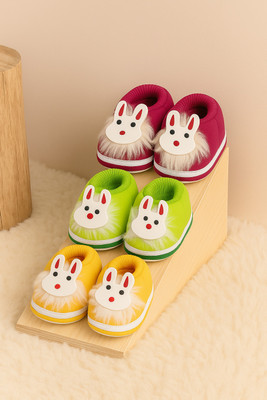 NOTFIT Bunny Baby Booties for Newborn Booties(Toe to Heel Length - 12 cm, Pink Neon Yellow)