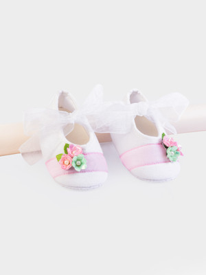 Daizy Booties(Toe to Heel Length - 13 cm, White)