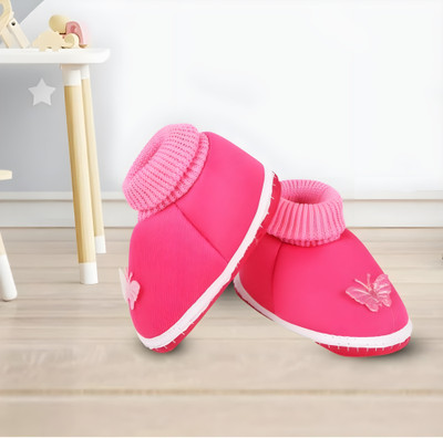 FITKNOT Booties(Toe to Heel Length - 11 cm, Pink)
