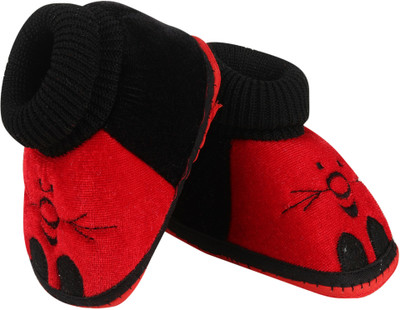 ASHISH TRADERS SC-BLACK RED KADAI SHOES Booties(Toe to Heel Length - 11 cm, Multicolor)