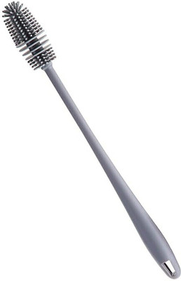 Xacton Bottle Mug Brush | Silicone Long Handle Flexible Cleaner Brush Pack Of 2 – Grey(Grey)