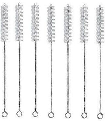 YTM Straw Cleaning Brush Combo Cleaner Set Of 7 (White, Silver)(White)