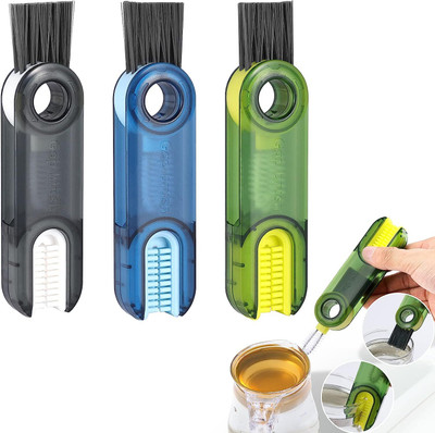 Aider Multi-functional 3-in-1 cleaning brush for teacup cleaning(Multicolor)