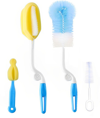 SYGA 4 Pcs Baby Milk Bottle Nipple Straw Brush Sponge Nylon Cleaning Brush Cleaner Bottle Tong Set Random Color On Flipkart For Rs. 143 @ 68% off