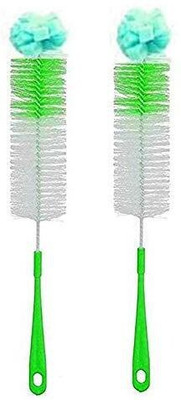 Reveknow Long Bottle Cleaning Brush for Clean All Sizes of Bottles Bottle Cleaning Brush Glass and Bottle Plastic Cleaning Brush Water Bottle Cleaner Tool Nylon Brush - 2 pieces(White, Green)
