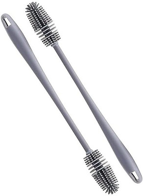 RitSam Silicone Bottle Cleaning Brush with Soft Bristles & Hanging Hole(Gray)