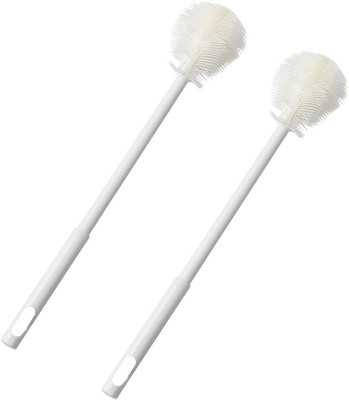 Masox Store Multipurpose Long Handle Bottle Brush, Rotation & Flexible Silicone Bristle U2(White)