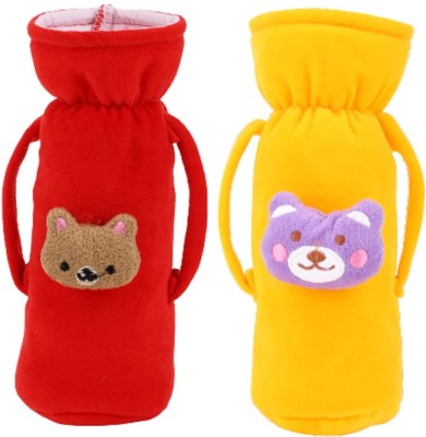 Sarvatapana Baby Milk Feeding Bottle Cover with Handle Soft Plush Stretchable, 120-250 ML(Red & Yellow)