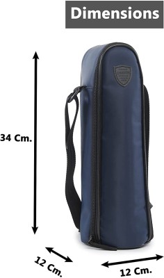 Crystal zone Insulated Water Bottle Cover with Adjustable Shoulder Handle & Zipper (2 Liter)(Blue, Black)