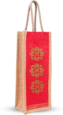 LMT Collection Eco-Friendly Jute Water Bottle Carry Bag 1.5 Liter Capacity(Red)