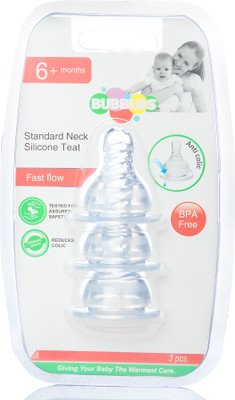 Bubbles Baby Nipple for feeding bottle | BPA Free Slow Flow Nipple(Pack of 3 Nipples)