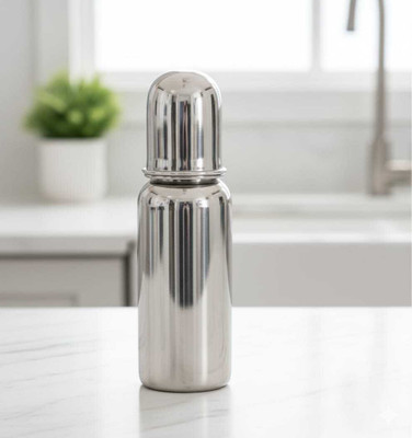 RaoSons Stainless Steel Baby Feeding Bottle 240ml, BPA-Free, Leak-Proof New Born Flow Nipple(Pack of 1 Nipple)
