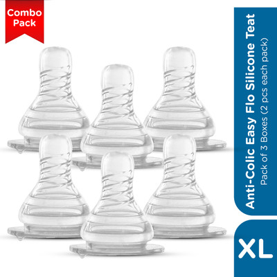 MeeMee Anti-Colic Easy Flo Silicone Teat Fast Flow Nipple(Pack of 3 Nipples)