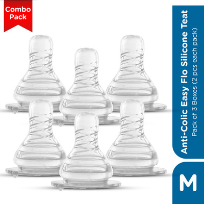 MeeMee Anti-Colic Easy Flo Silicone Teat Fast Flow Nipple(Pack of 3 Nipples)