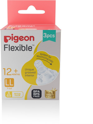 Pigeon PERISTALTIC NIPPLE LL- 3 PCS with pack of 1 Fast Flow Nipple(Pack of 1 Nipple)