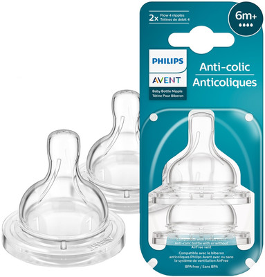 Philips Avent Anti-Colic Teat SCY764/02 | 6m+ age | Flow 4 | BPA free | Pack of 2 Fast Flow Nipple(Pack of 2 Nipples)