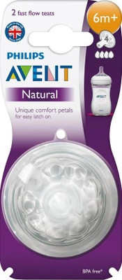 Philips Avent Natural 2 Fast flow Teats 6m+ Fast Flow Nipple(Pack of 1 Nipple)
