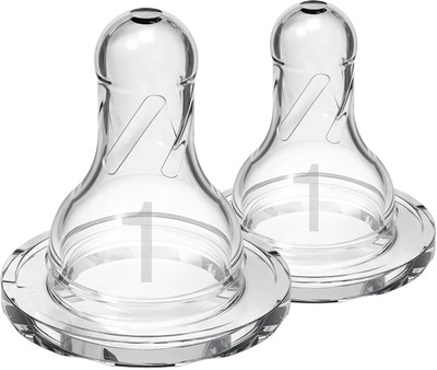 Dr Browns Natural Flow Level 1 Narrow Nipple - Set of 2 (0m+) Slow Flow Nipple(Pack of 2 Nipples)