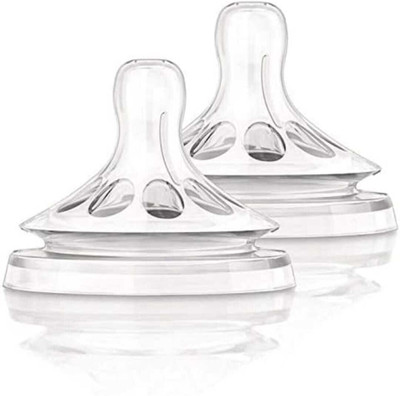 SHOPPIZONE BPA Free Natural Feeding Nipples for Newborn Babies Compatible with PhilipsAvent Medium Flow Nipple(Pack of 2 Nipples)