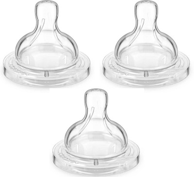 InEffable ® Silicone Soft Baby Fast Flow Nipples for Steel Feeding Bottle Fast Flow Nipple(Pack of 3 Nipples)