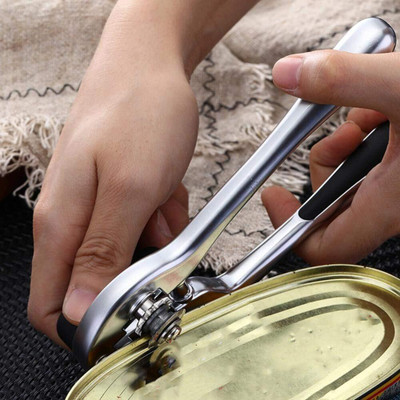 JMALL ™ Can Opener Manual,Opens All Standard-Size and Pop-Top Cans,Stainless Steel Ultra Sharp Jar opener with Anti Slip and Ergonomic Hand Grip Extra Bottle Bottle Opener(Pack of 1)