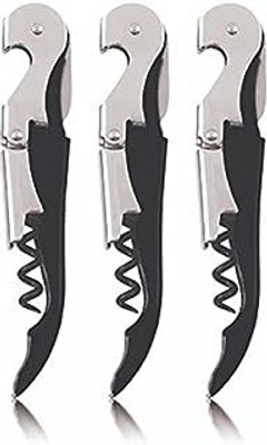 LookTook ® 3 in 1 Wine Cork Opener Pack of 3 Professional Corkscrew for Waiters to Steel Wine Bottle Opener Foil Cutter Bottle Opener(Pack of 3)