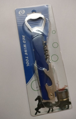 Vishu Enterprises Wine Opener |Bottle| Corkscrew Multipurpose (3 in 1)(Blue) Wine Opener, Corkscrew Bottle Opener with Foil Cutter – Multifunctional (3 in 1) Bottle Opener Set(Pack of 1)
