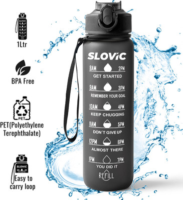 SLOVIC 1000 ml Plastic Sipper(Pack of 1, Black)