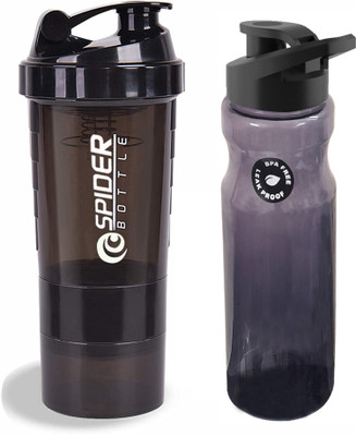 TRUE INDIAN 500 ml Tritan Shaker(Pack of 2, Black)