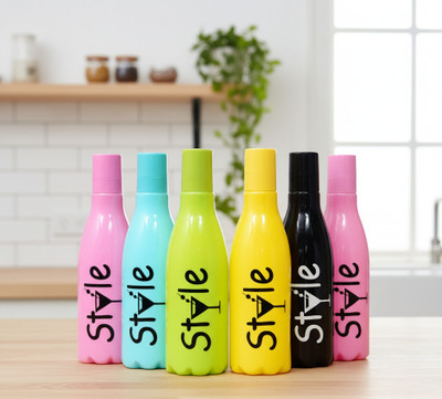Kivanshi 500 ml Plastic Bottle(Pack of 6, Multicolor)