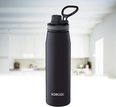 BOROSIL 600 ml Steel Flask(Pack of 1, Black)