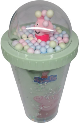 DECOVATE Pippa Pig Sipper with Straw, Leak-Proof, Tumbler Bottle 450 ml Sipper(Pack of 1, Green, Plastic)