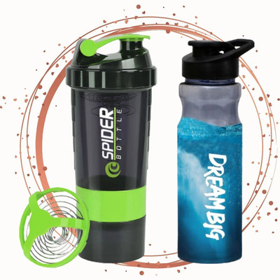 TRUE INDIAN 500 ml Plastic Shaker(Pack of 3, Green)
