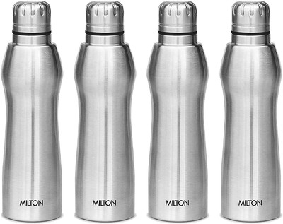MILTON Elate 1000 Ml S.S Water Bottle-Set of 4 1000 ml Bottle(Pack of 4, Silver, Steel)