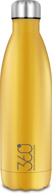 360°Love Stainless Steel Double Wall Flask/Water Bottle,18 Hours Hot & 24 hrs.Cold,Gold 750 ml Flask(Pack of 1, Gold, Steel)