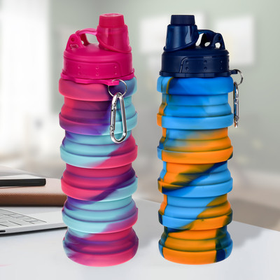 KUBER INDUSTRIES 500 ml Silicone Bottle(Pack of 2, Multicolor)