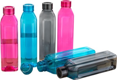 Janani Premium Quality Plastic Water Bottle Set of 6 1000 ml Bottle(Pack of 6, Multicolor, PET)
