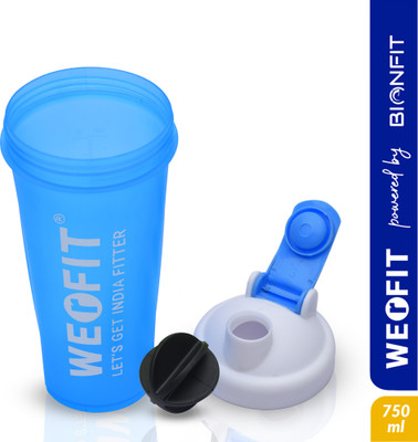WErFIT 750 ml Plastic Shaker(Pack of 1, Blue, White)
