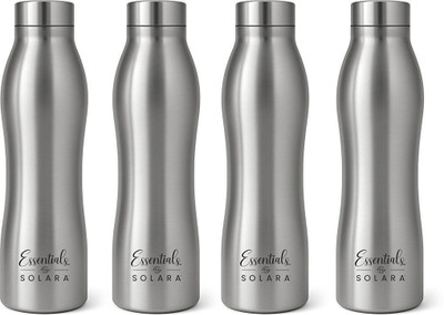 Solara Water Bottle 1 Liter for kids, Fridge, Office, 1000 ml Steel Bottle(Pack of 4, Silver)