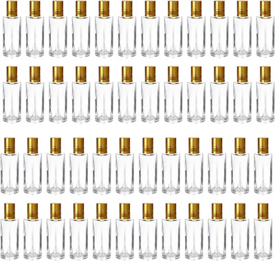 HouseOfCommon Empty Clear Glass Roll On Bottles for Essential Oil, Perfume, Lip Balm, Attar 8 ml Bottle(Pack of 48, Clear, Glass)