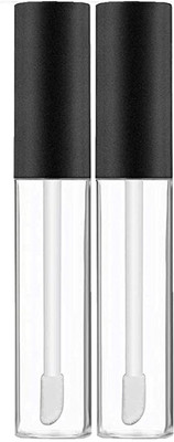 Grab Kart Lip Gloss Empty Bottle Plastic Unbreakable Cosmetic Lip-gloss Container 10 ml Bottle(Pack of 2, Black, Plastic)
