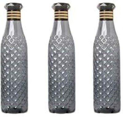 Atipriya Black Diamond Water Bottle 1 litre bottles for fridge, Transparent (Pack of 3) 1000 ml Bottle(Pack of 3, Black, Plastic)