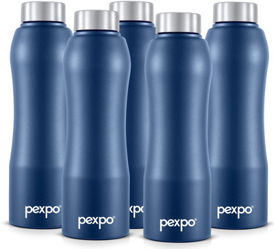 pexpo 1000 ml Steel Bottle(Pack of 5, Blue)